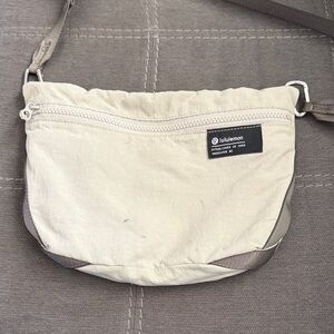 Lululemon Cream and Gray Crossbody Belt Bag
